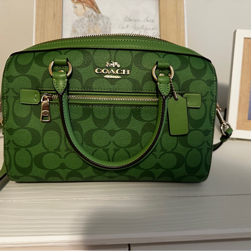 Coach Rowan Satchel in Neon Green